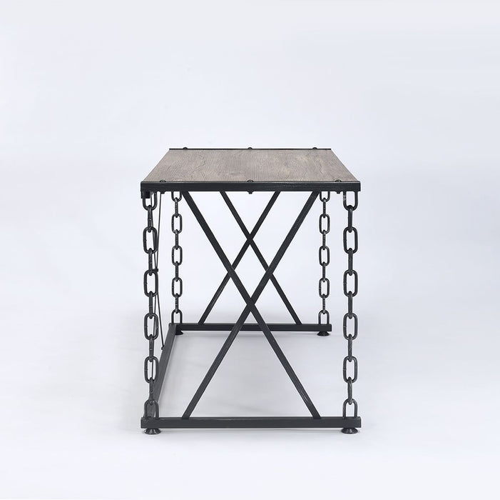 Jodie - Console Table (Same 92248) - Rustic Oak & Antique Black