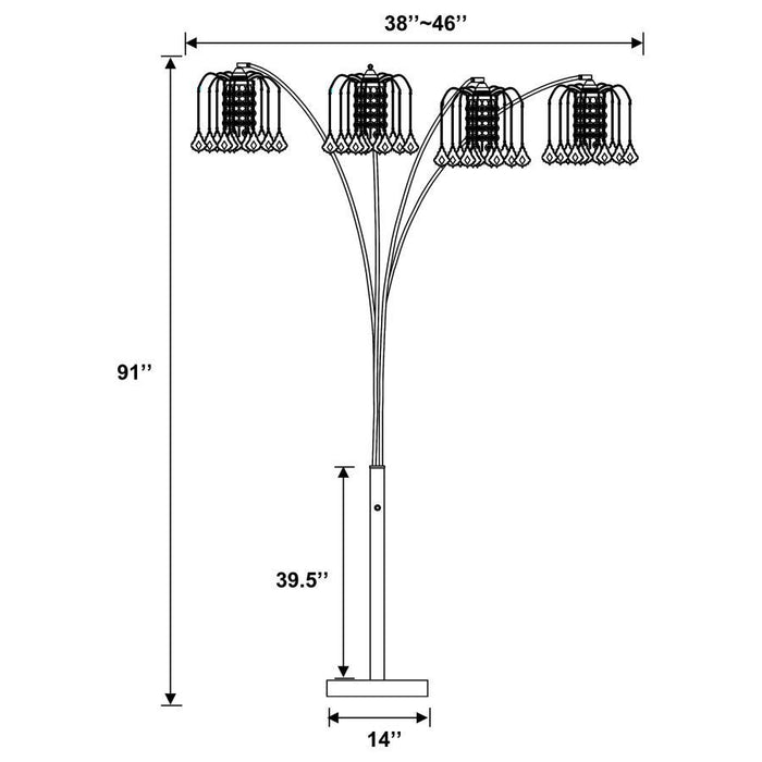 Maisel - Floor Lamp With 4 Staggered Shades - Black