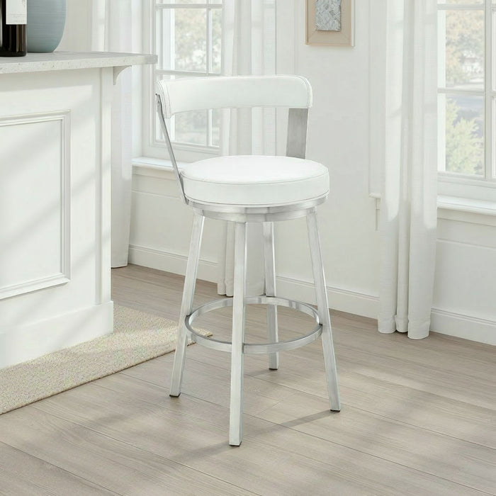 Bryant - Swivel Bar Stool With Silver Frame