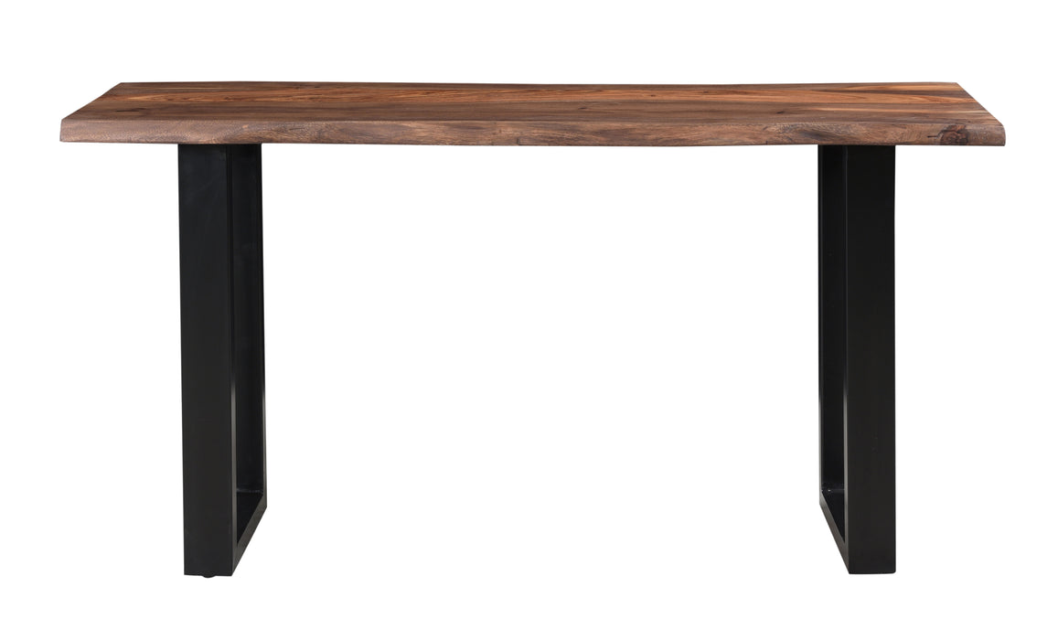 Brownstone II - Table With Natural Live Edge Top And Metal Base