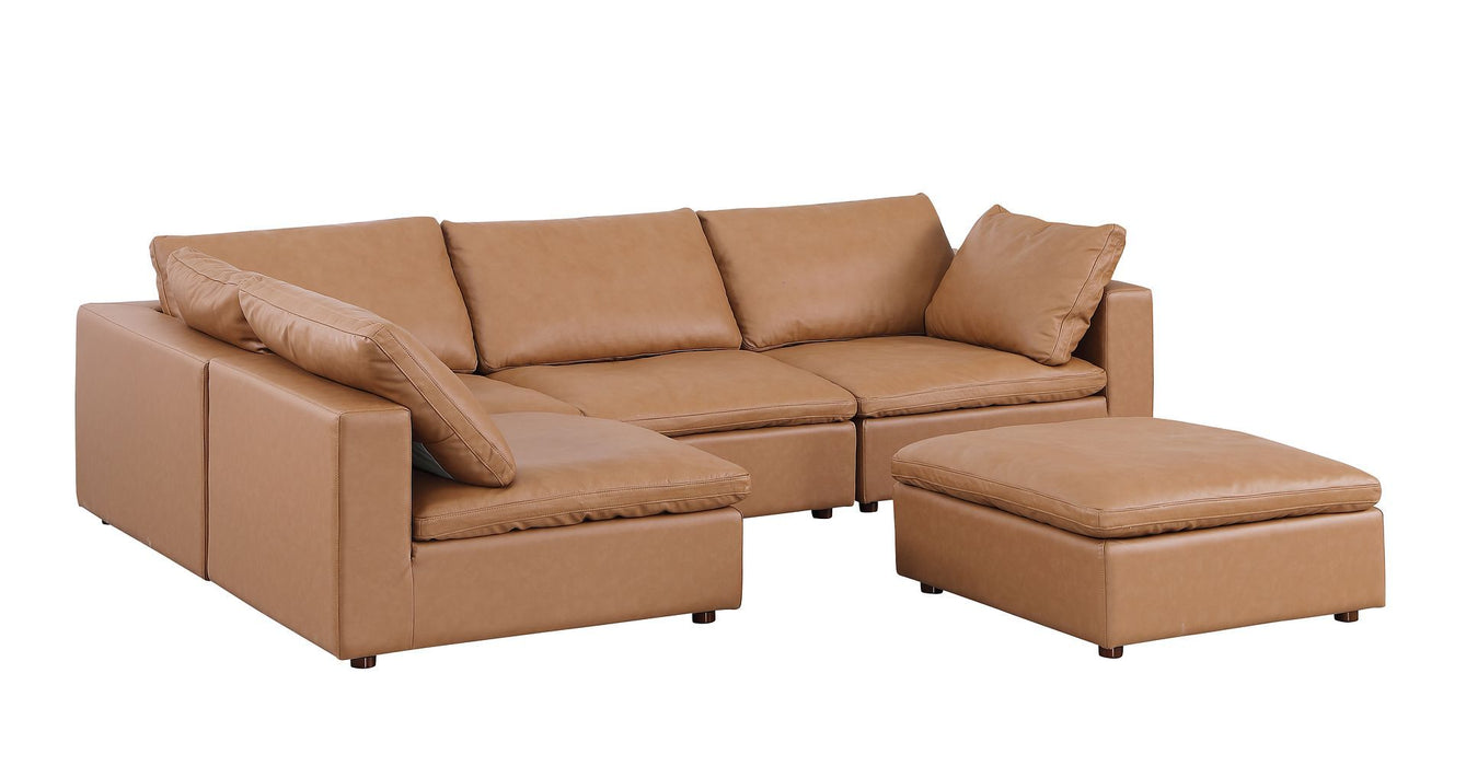 1100 - 5-Piece Left Arm Facing 3-Seat Sectional (Top-Grain Italian Leather)