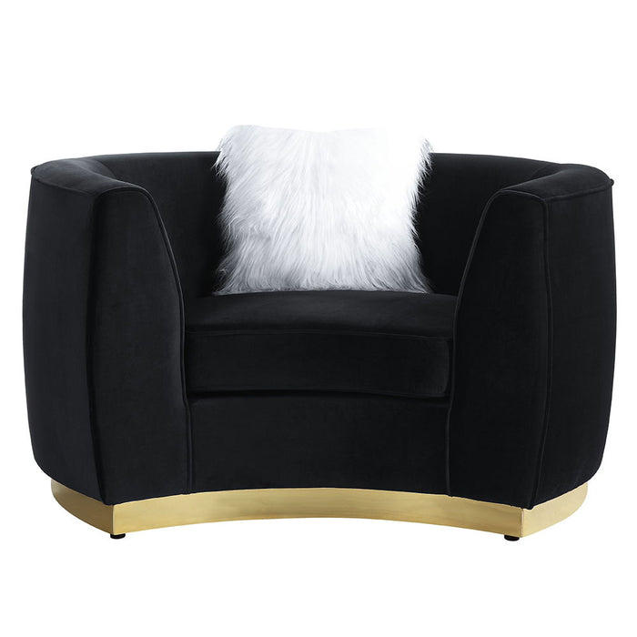 Achelle - Chair With Pillow - Black Velvet