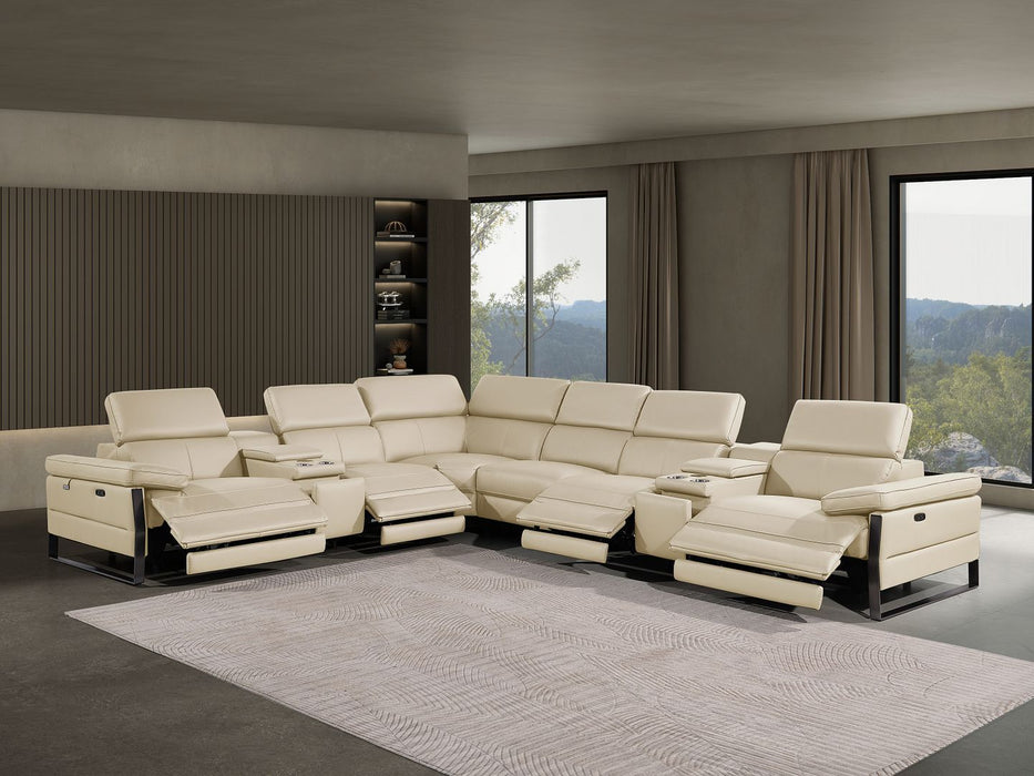 1246 - 8-Piece L-Shaped Modular Power Reclining Sectional With 4 Power Recliners And Power Headrests