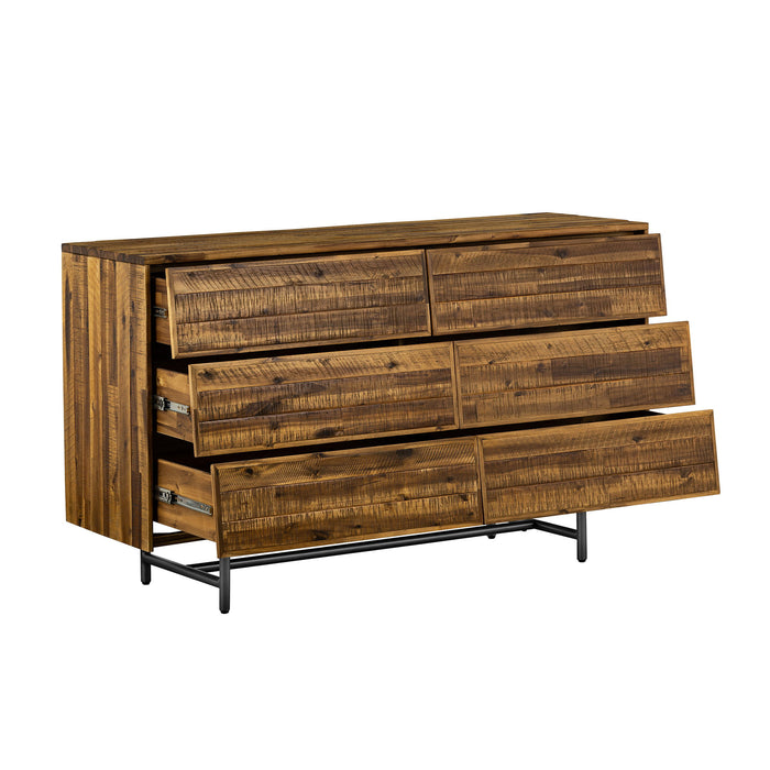 Cusco - Rustic 6 Drawer Dresser - Antique Acacia