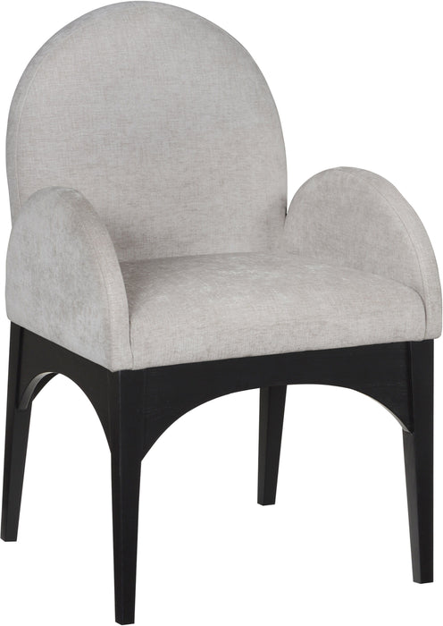 Waldorf - Chenille Dining Arm Chair With Black Legs