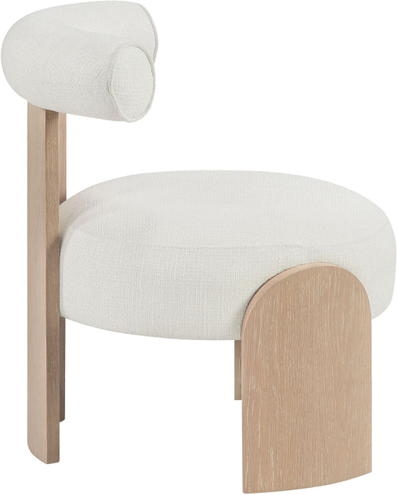 Calder - Linen Textured Fabric Upholstered Accent Chair - Painted Natural Base