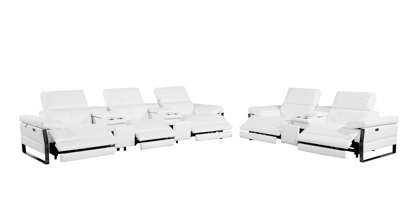 1246 - Modular Power Reclining Dual Console Sofa And Console Loveseat Set With Power Headrests