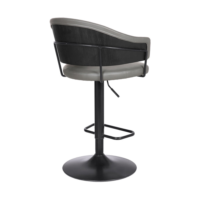 Brody - Adjustable Height Swivel Metal Base Bar Stool - Gray / Black