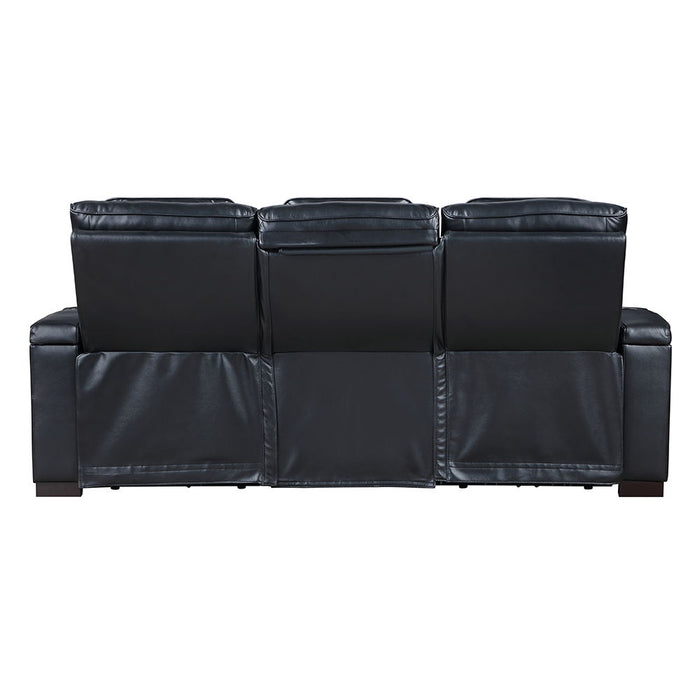 Ephron - Power Motion Sofa With Dropdown Table, Wireless Charging, Reading Light, Power Headrests & LED - Black