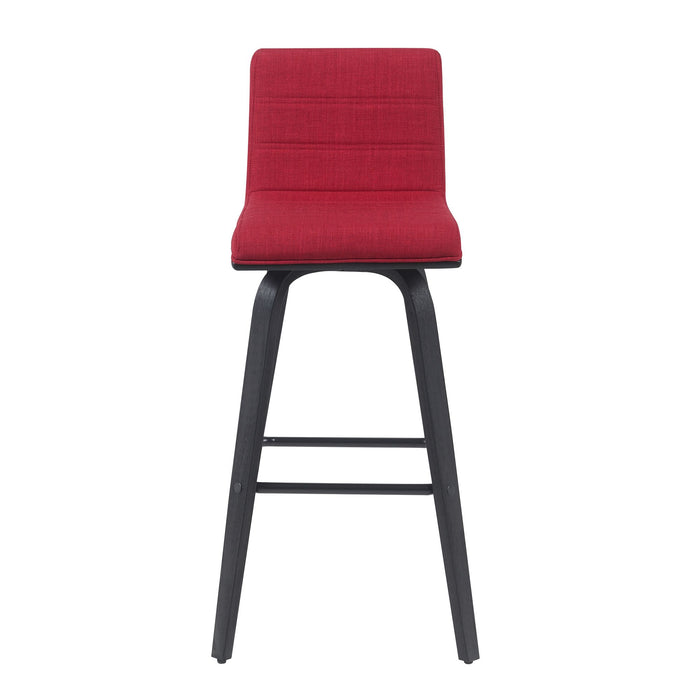 Vienna - Modern Swivel Bar Height Stool - Black Brushed Wood Frame