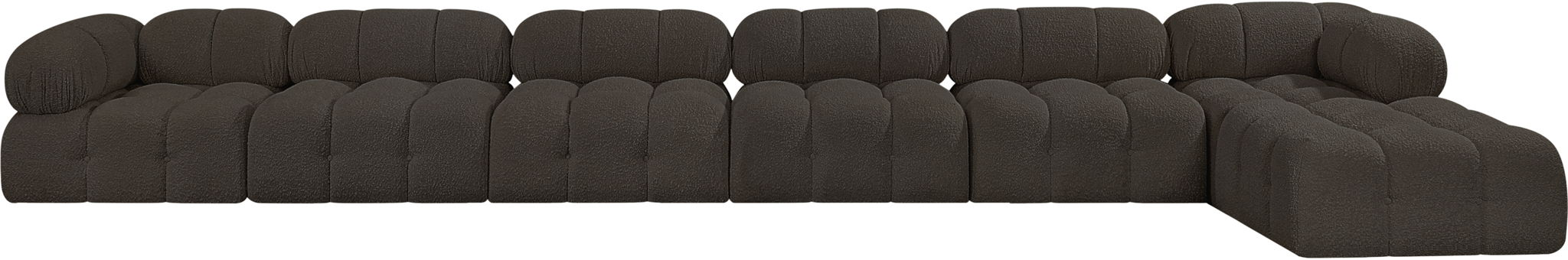 Ames - 7 Piece Boucle Fabric Modular L-Shaped Sectional