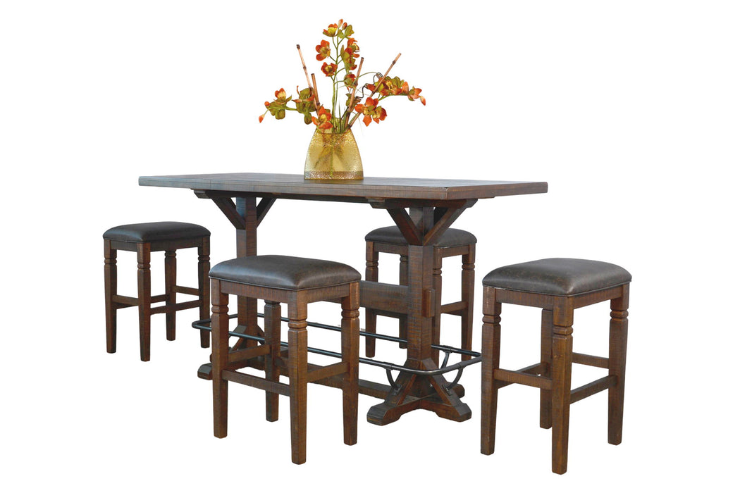 Homestead - Rectangular Upholstered Pub Table Set