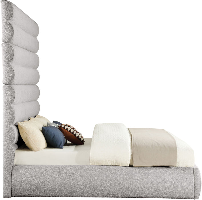 Adam - Boucle Fabric Bed With 89" Headboard