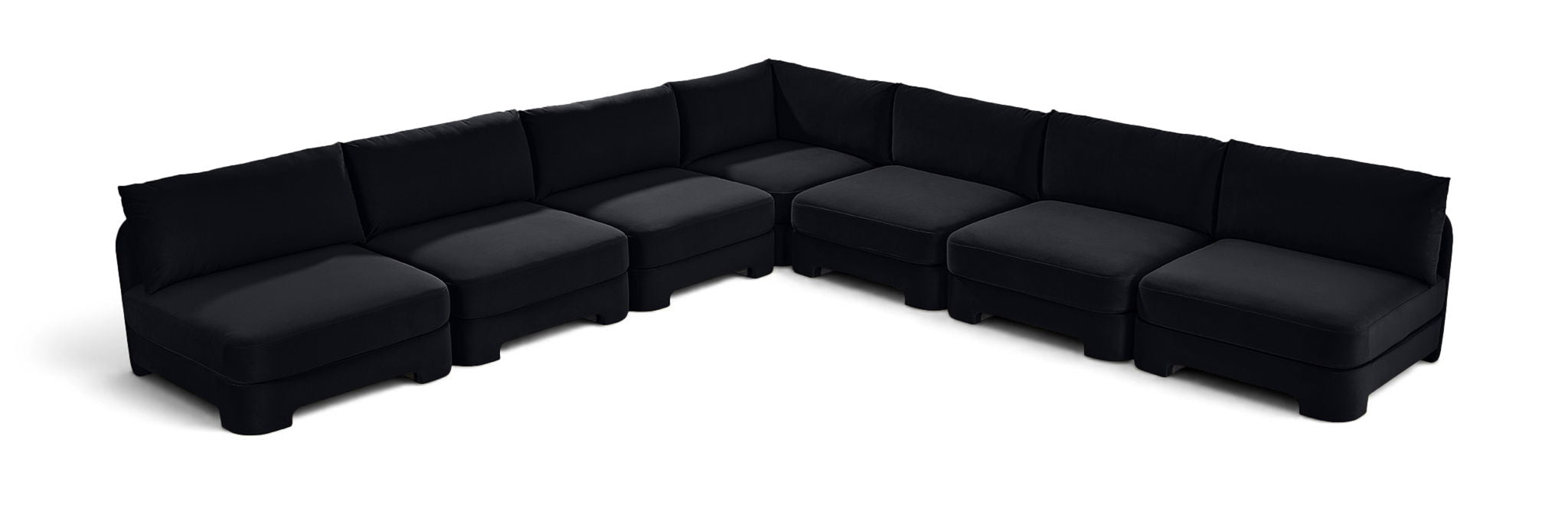 Hammond - Velvet Performance Fabric Upholstered 7 Piece Armless Sectional