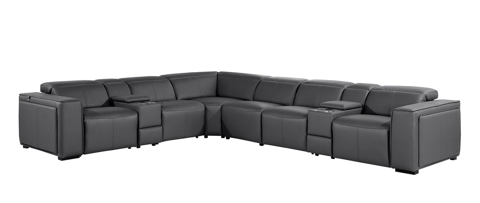1224 - 8-Piece L-Shaped Sectional Sofa In With 3 Power Recliners & Power Headrests