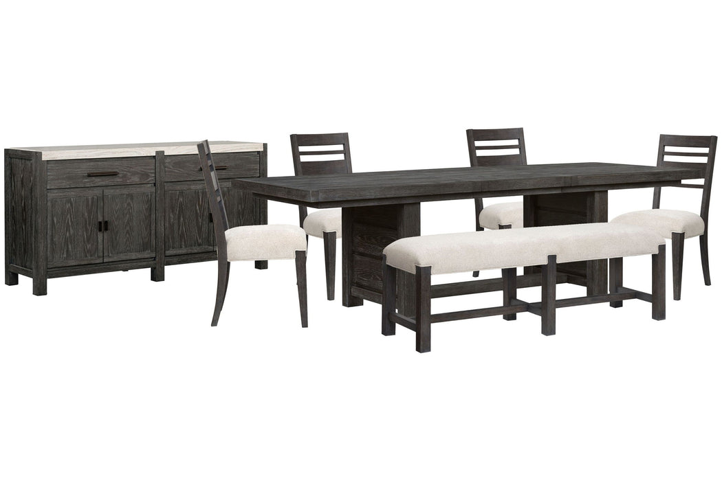 Plum Creek - 7 Piece Extendable Trestle Dining Table Set