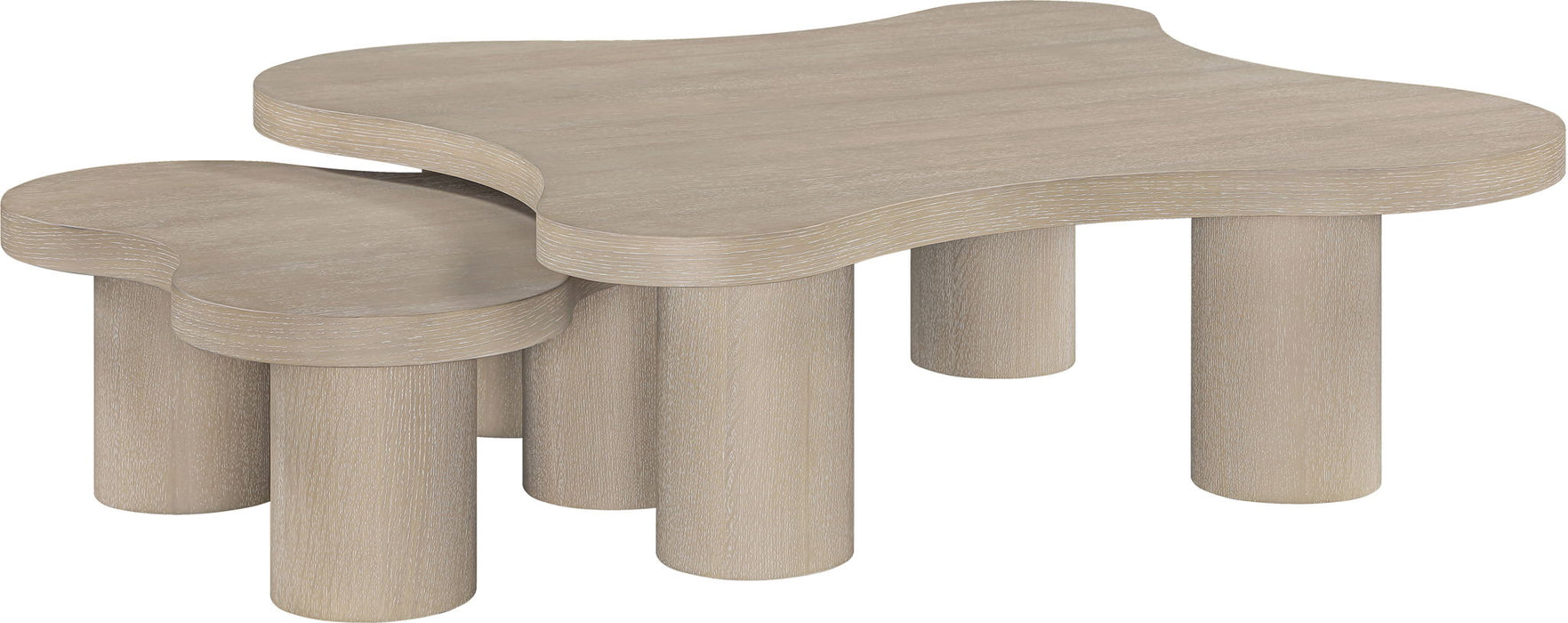 Cove - Oak Veneer And Solid Wood 2 Piece Coffee Table