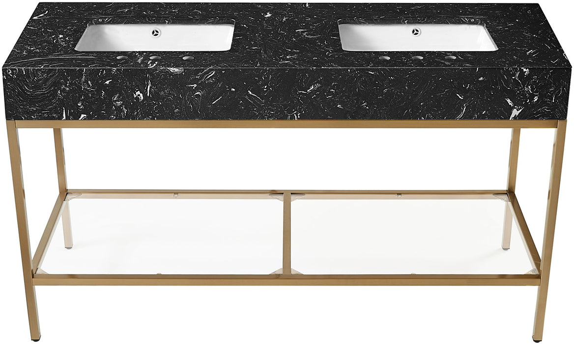 Marmo - Engineered Marble Bathroom Vanity With Gold Base