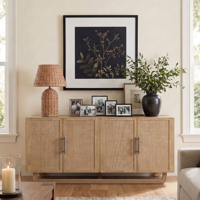 Sova - Solid Wood, Oak Veneer And Stainless Steel Sideboard/Buffet