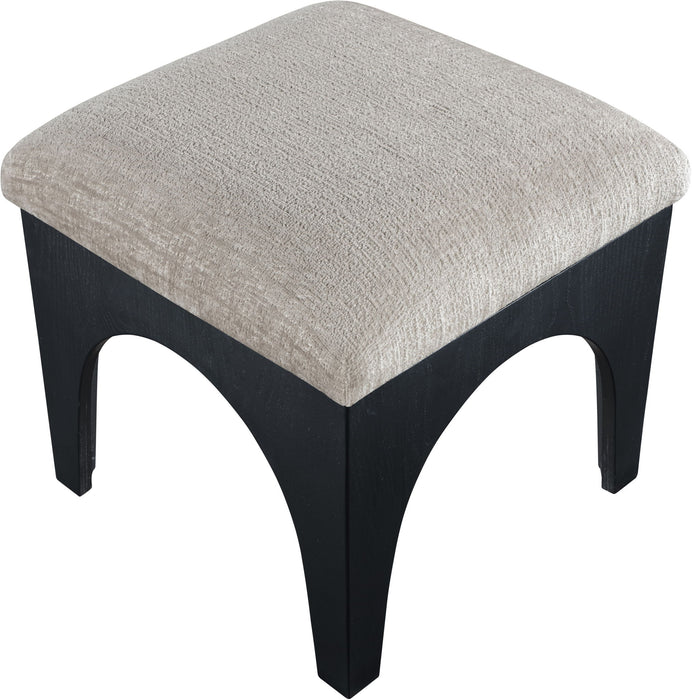 Lawson - Chenille Fabric Ottoman - Black Base