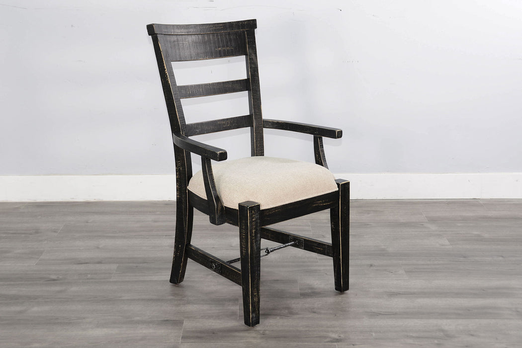 Marina - Wood Arm Dining Chair (Set of 2) - Black Sand