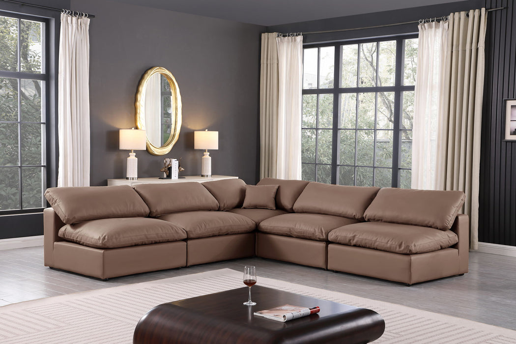 Comfy - 5 Piece Faux Leather Modular Corner Armless Sectional
