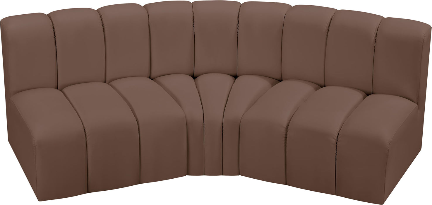 Arc - Faux Leather 3 Piece Modular Corner Sofa