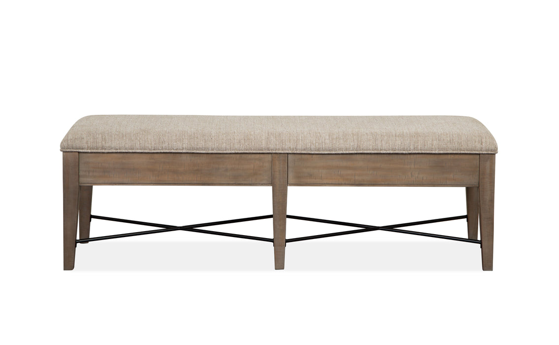 Paxton Place - Bench With Upholstered Seat - Dovetail Gray