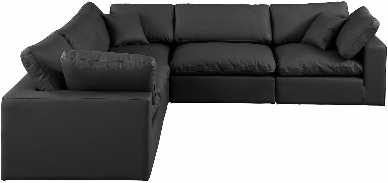 Comfy - 5 Piece Faux Leather Modular Corner Sectional
