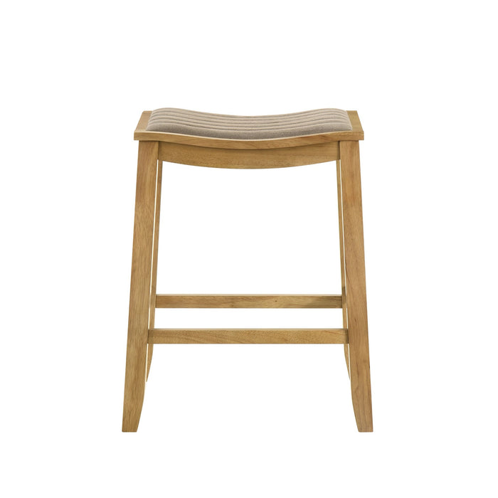 Iyani - Coastal Modern Wood Counter Height Kitchen Bar Stool