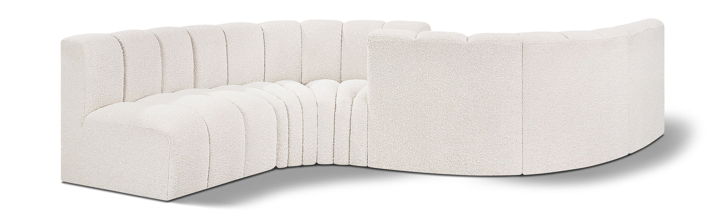 Arc - Boucle Fabric 6 Piece Modular Sofa - Black