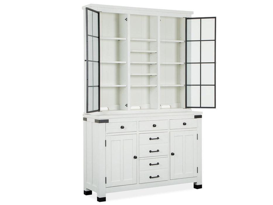 Harper Springs - Server With Hutch - Silo White