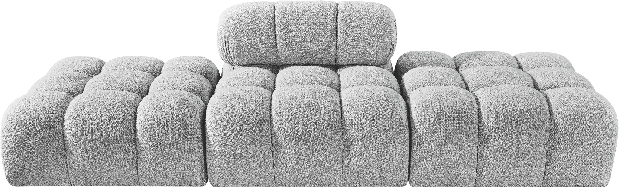 Ames - 3 Piece Boucle Upholstered Modular Sofa With 2 Backless Seats
