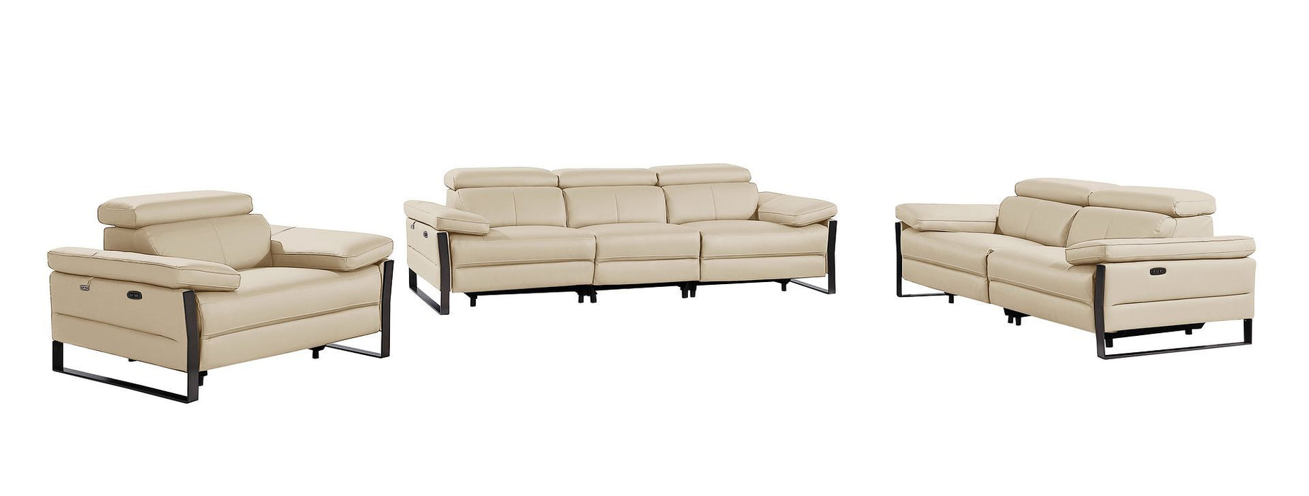 1246 - Modular Power Dual Reclining Sofa, Loveseat, And Chair Set With Power Headrests