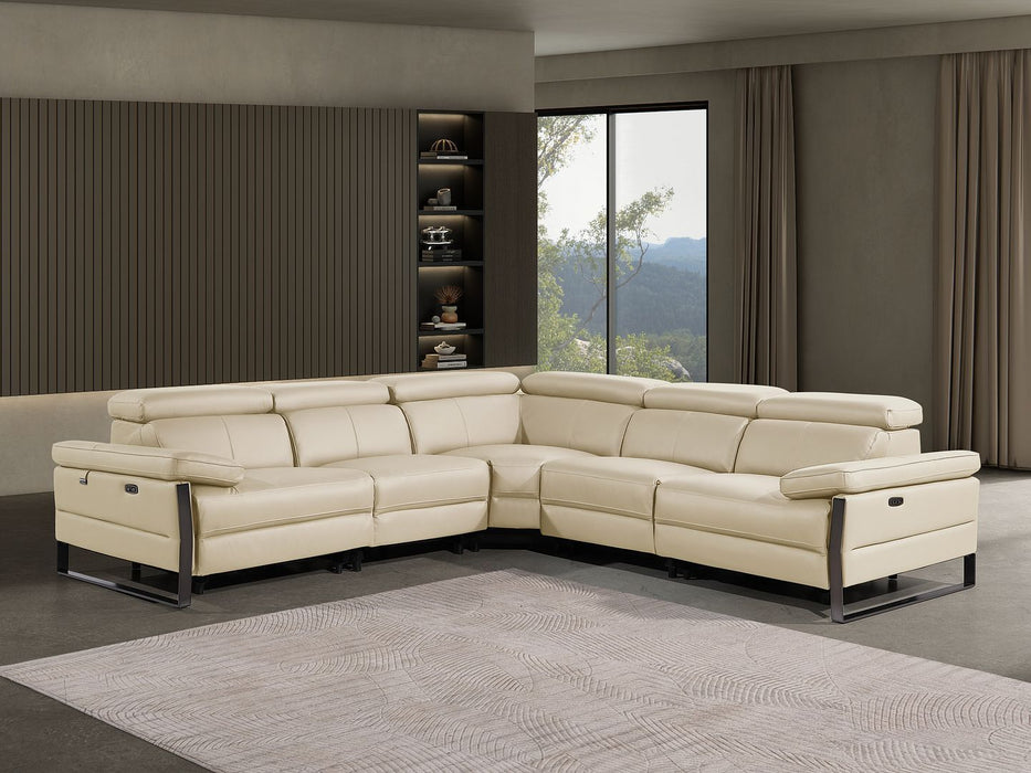 1246 - 5-Piece L-Shaped Modular Power Reclining Sectional With Power Headrests