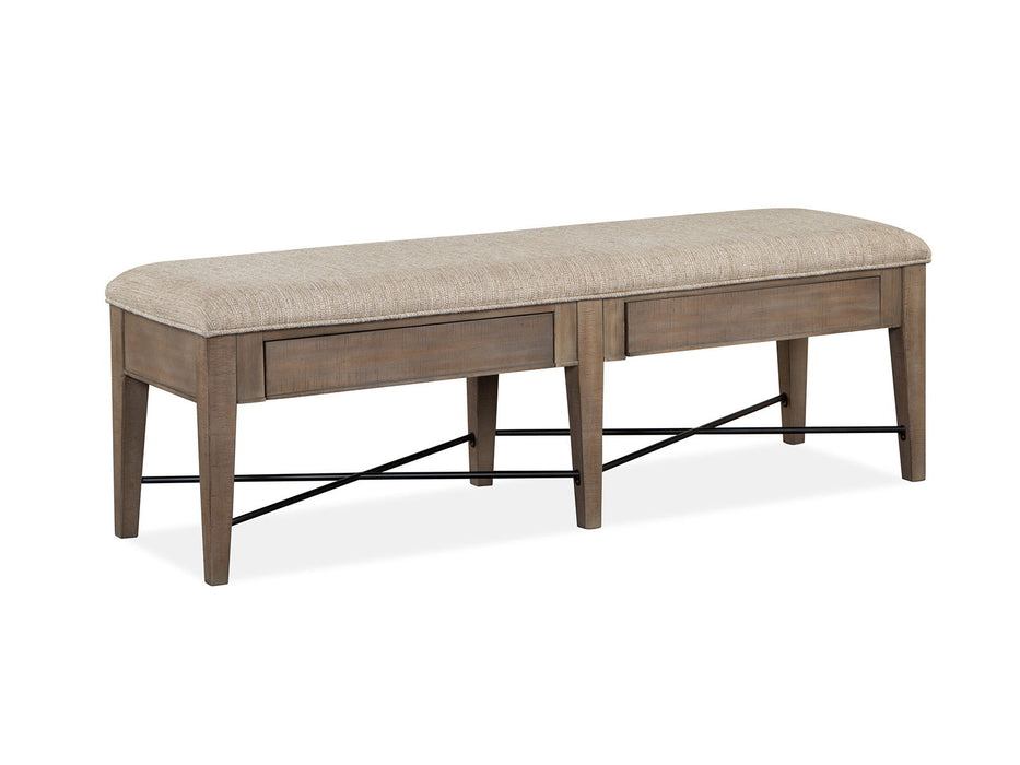 Paxton Place - Bench With Upholstered Seat - Dovetail Gray