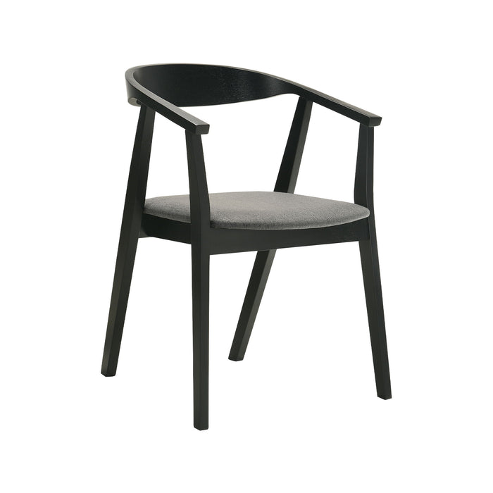 Santana - Wood Dining Chair (Set of 2) - Black / Charcoal