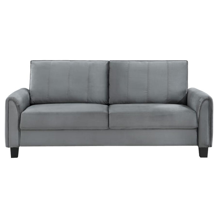 Davis - Upholstered Rolled Arm Sofa - Gray