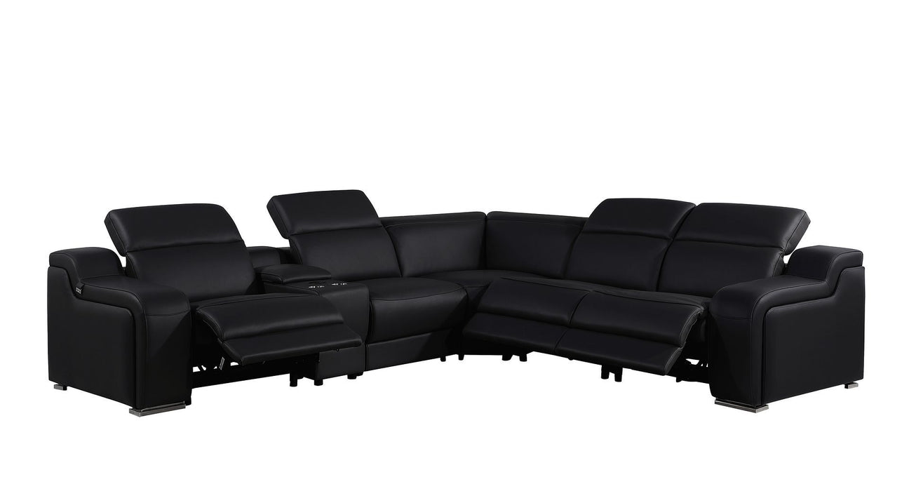 1116 - 6-Piece L-Shaped Sectional Sofa In With 3 Power Recliners & Power Headrests