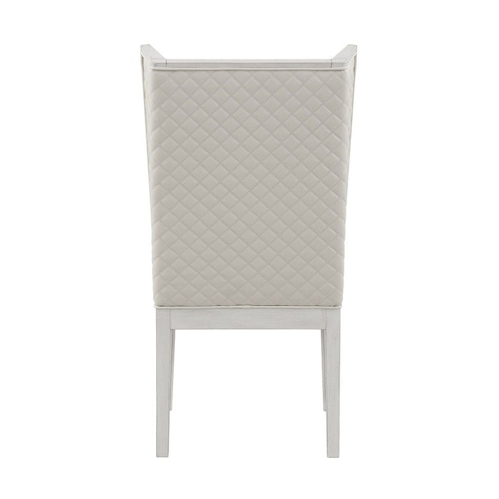 Katia - Hostess Chair (Set of 2) - Light Gray Linen & Weathered White