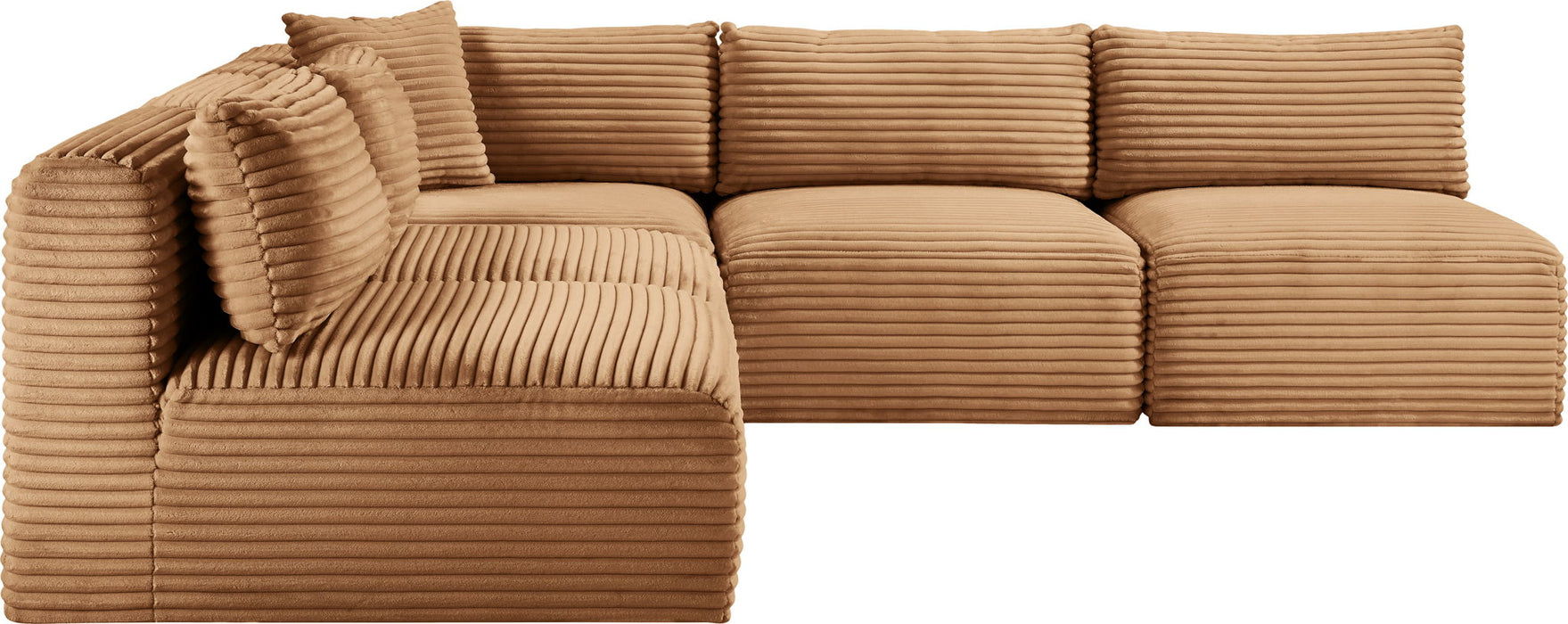 Shaggy - Fabric 5 Piece Modular Corner Armless Sectional