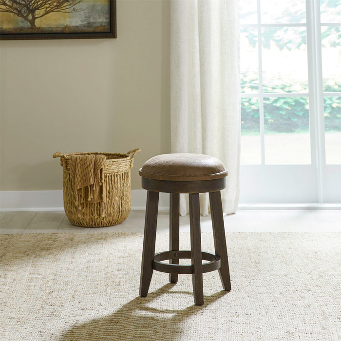 Paradise Valley - Upholstered Console Stool - Saddle Brown