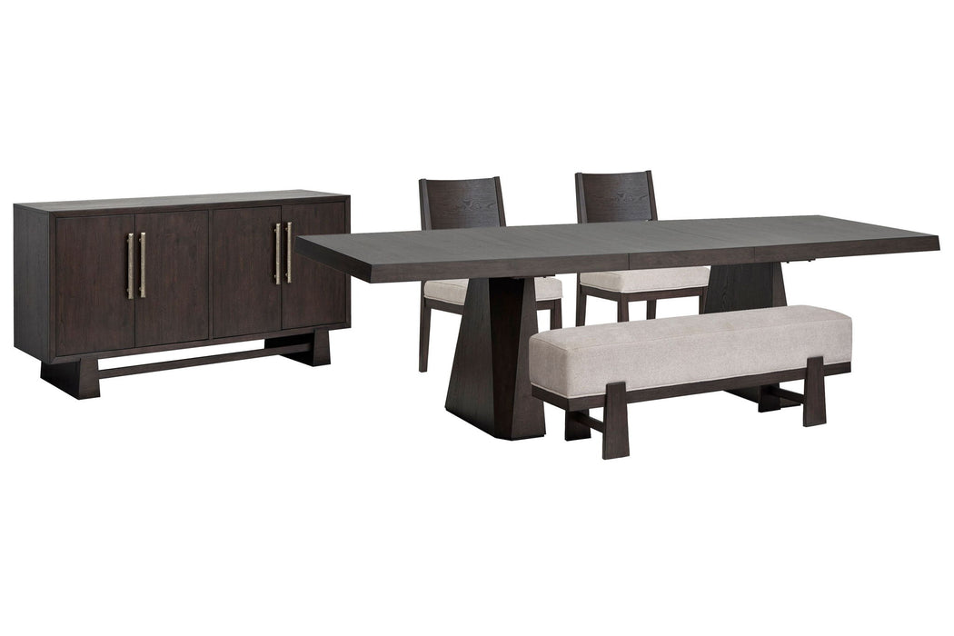 Tauren - 5 Piece Extendable Double Pedestal Dining Table Set