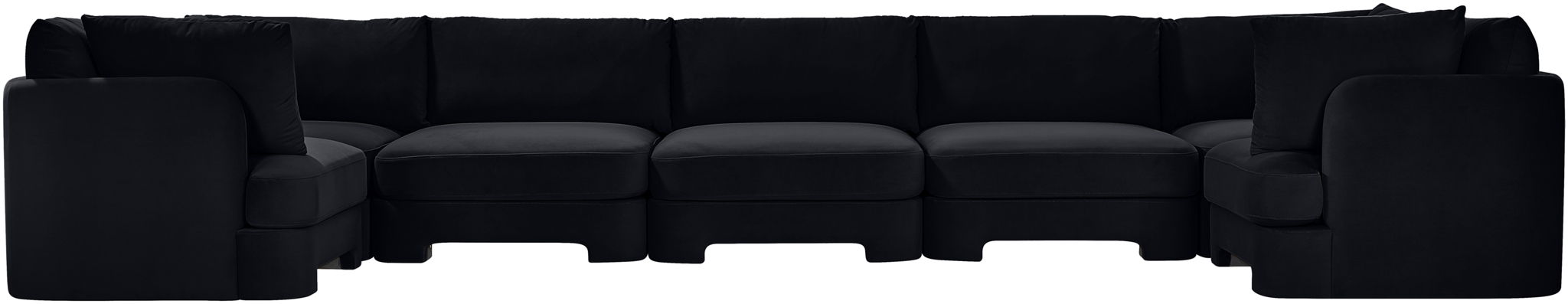 Hammond - Velvet Performance Fabric Upholstered 7 Piece U-Shaped Sectional