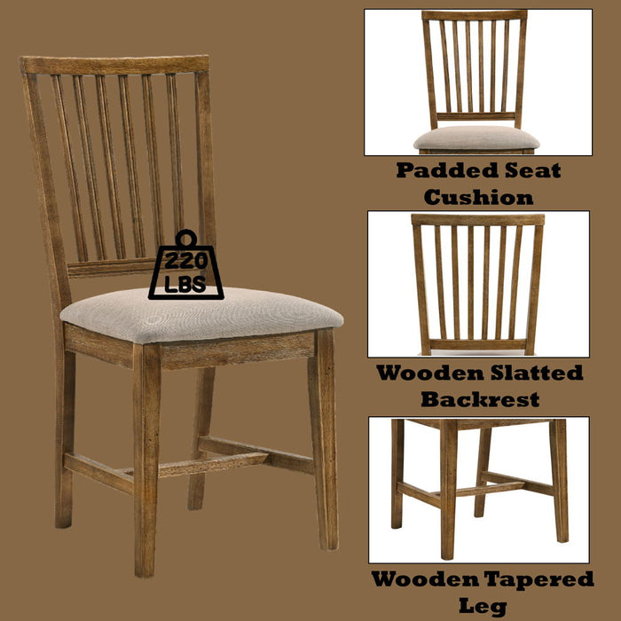 Wallace II - Side Chair (Set of 2) - Tan Linen & Weathered Oak