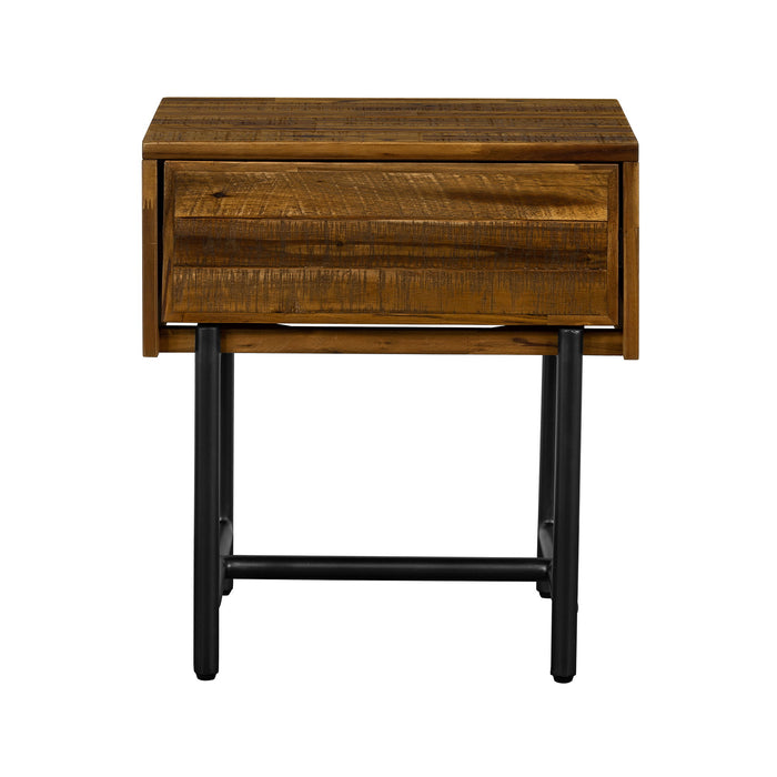 Cusco - Rustic Single Drawer Night Stand - Antique Acacia