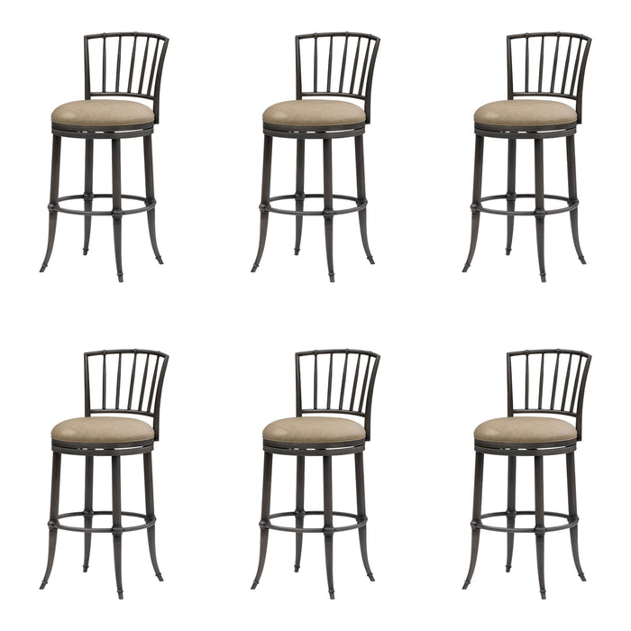Vince - Commercial Grade Steel Frame Faux Leather Upholstered Swivel Bar Height Barstool