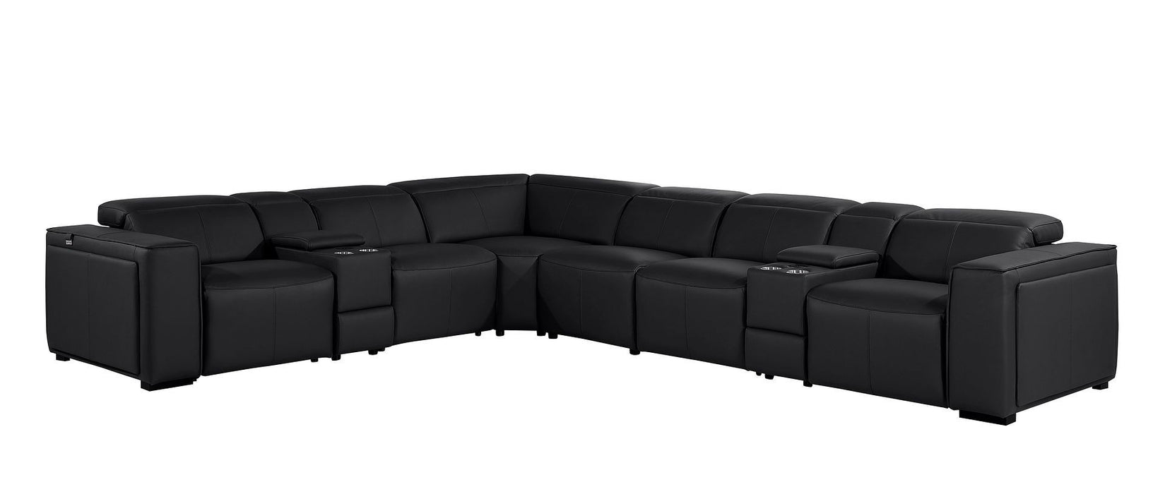 1224 - 8-Piece L-Shaped Sectional Sofa In With 3 Power Recliners & Power Headrests