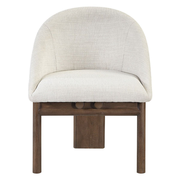 Ouida - Side Chair (Set of 2) - Beige Linen & Brown