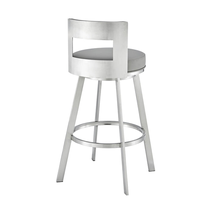 Flynn - Swivel Bar Stool -  Brushed Steel